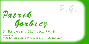 patrik gorbicz business card